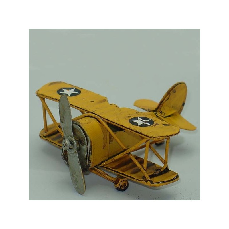 Miniature, retro metal red aeroplane