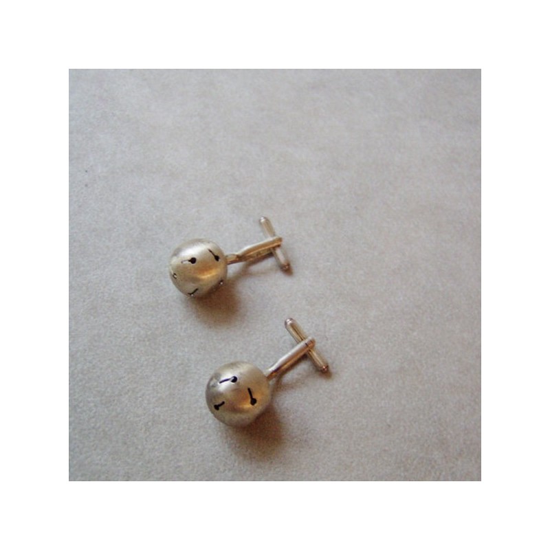Designer sterling cufflinks, modern, matte finish and texture.