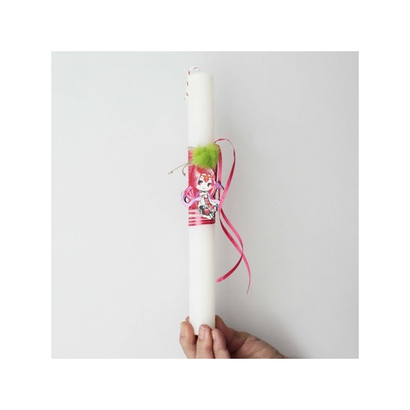 Princess Easter candle, white candle...
