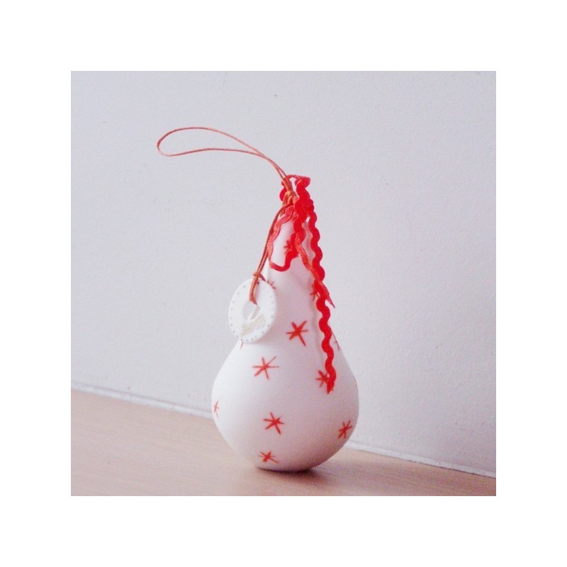 Porcelain pumpkin-gourd shaped ornament