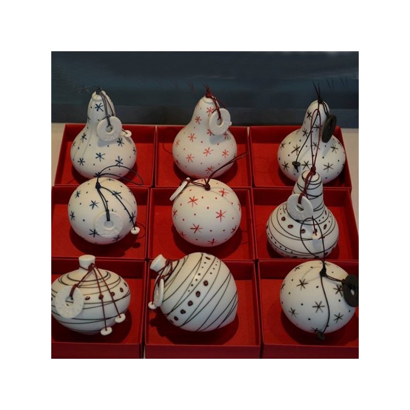 Porcelain pumpkin-gourd shaped ornament