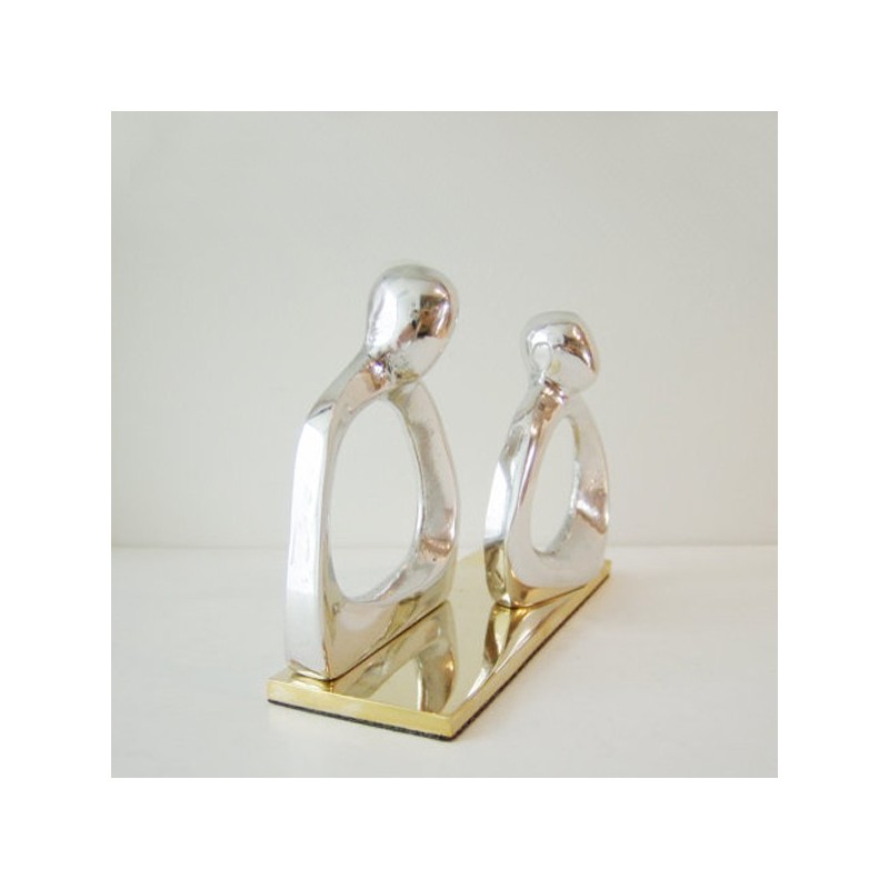 Man woman metal card holder