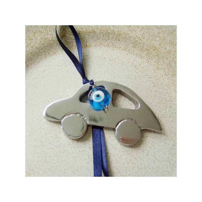 Silver Beetle car outline charm