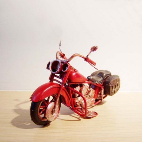 Συλλεκτική κόκκινη Harley, μεταλλική μοτοσυκλέτα μινιατούρα 2