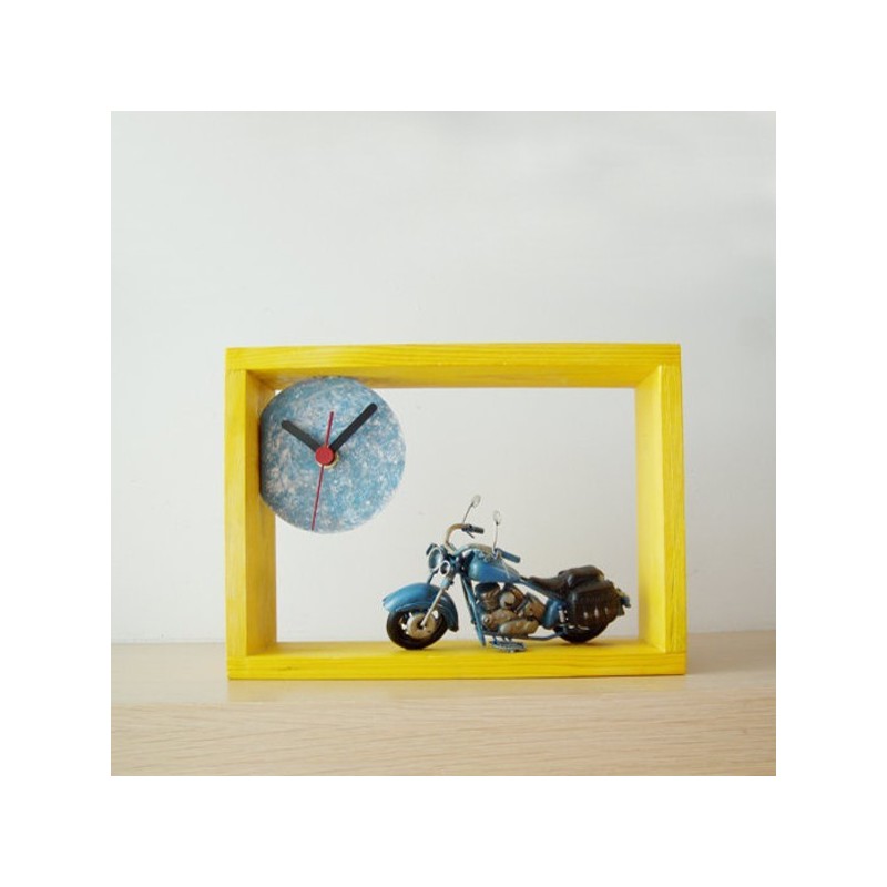 Blue motorcycle clock