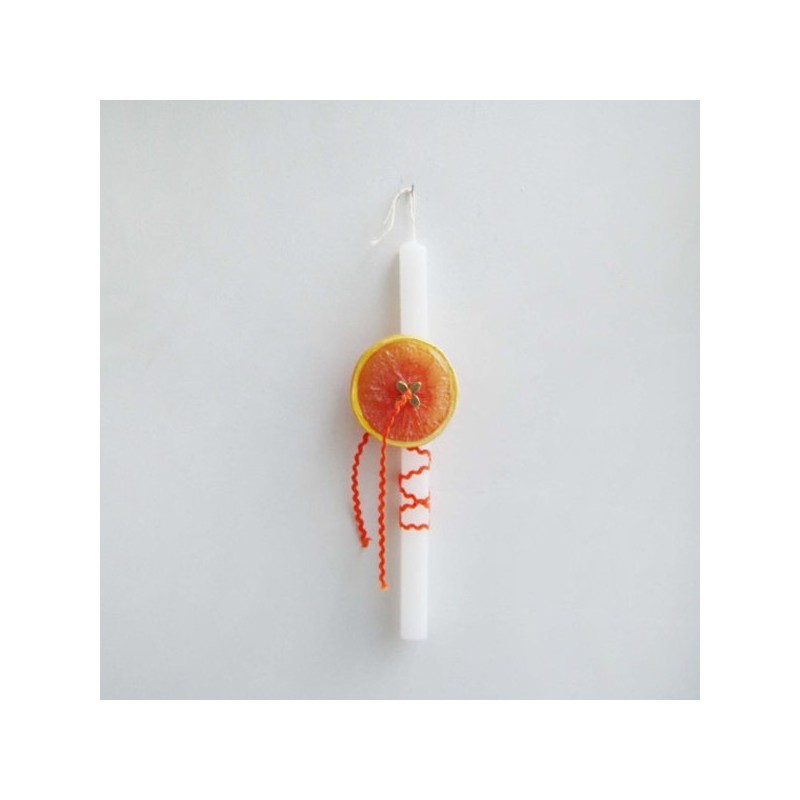 Greek Easter candle with orange slice
