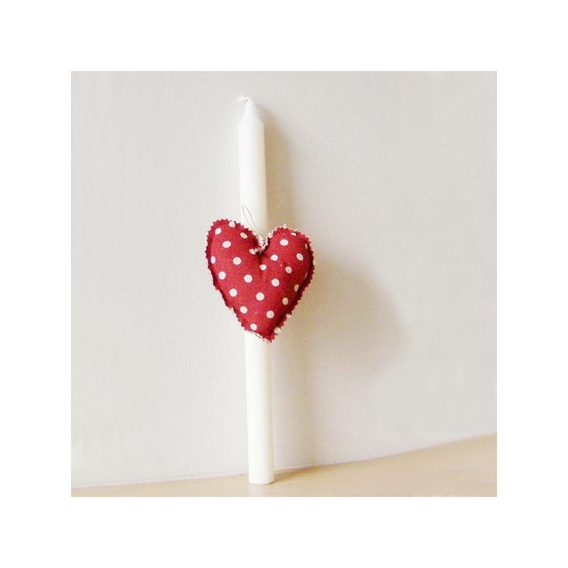 Greek Easter candle with red heart