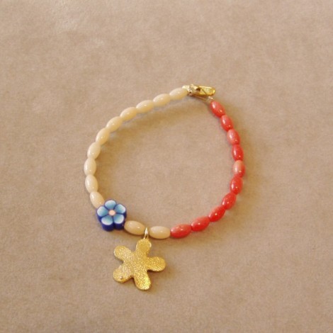 Colourful beaded bracelet with brass star 2