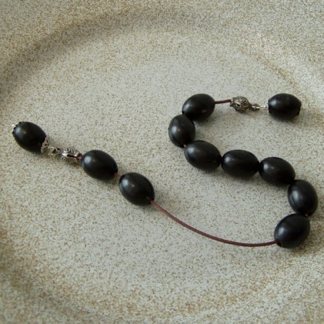 Silver begleri set with ebony beads 2