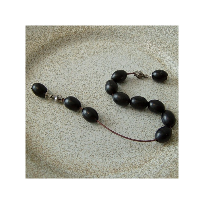 Silver begleri set with ebony beads