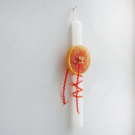 Greek Easter candle with orange slice