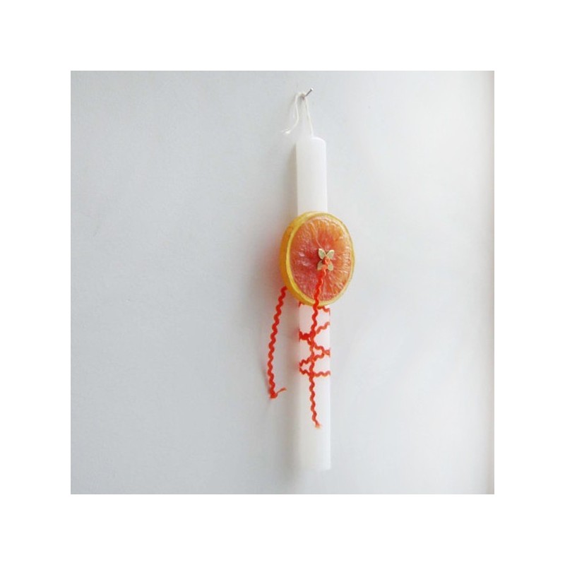 Greek Easter candle with orange slice