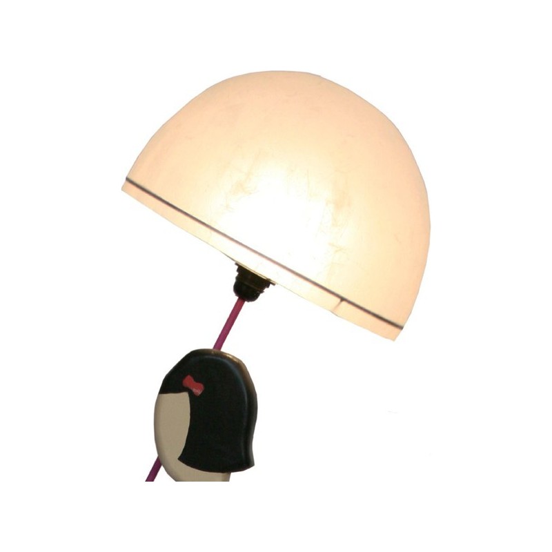 Wooden sculpture light, girl with umbrella floor lamp