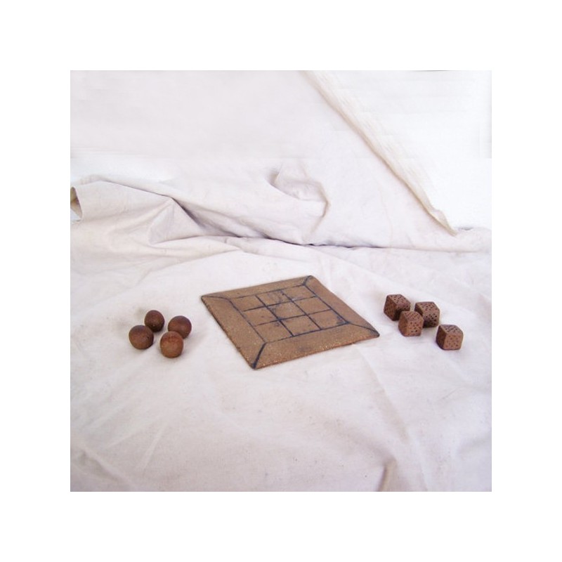 Ceramic tic tac toe sculpture, noughts and crosses set with cubes and balls, Greek tic tac toe,  entirely handmade