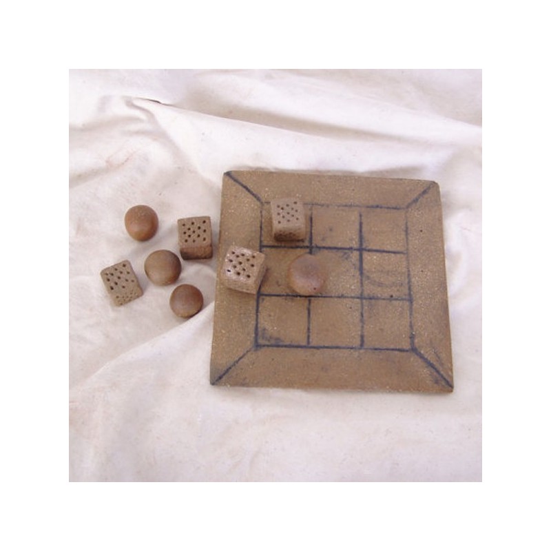 Ceramic tic tac toe sculpture, noughts and crosses set with cubes and balls, Greek tic tac toe,  entirely handmade