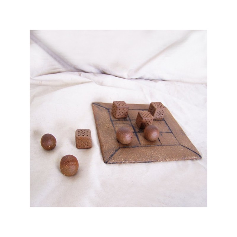 Ceramic tic tac toe sculpture, noughts and crosses set with cubes and balls, Greek tic tac toe,  entirely handmade