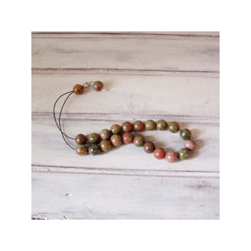 Unakite worry beads set, sterling silver and unakite round beads, Greek worry beads, komboloi.