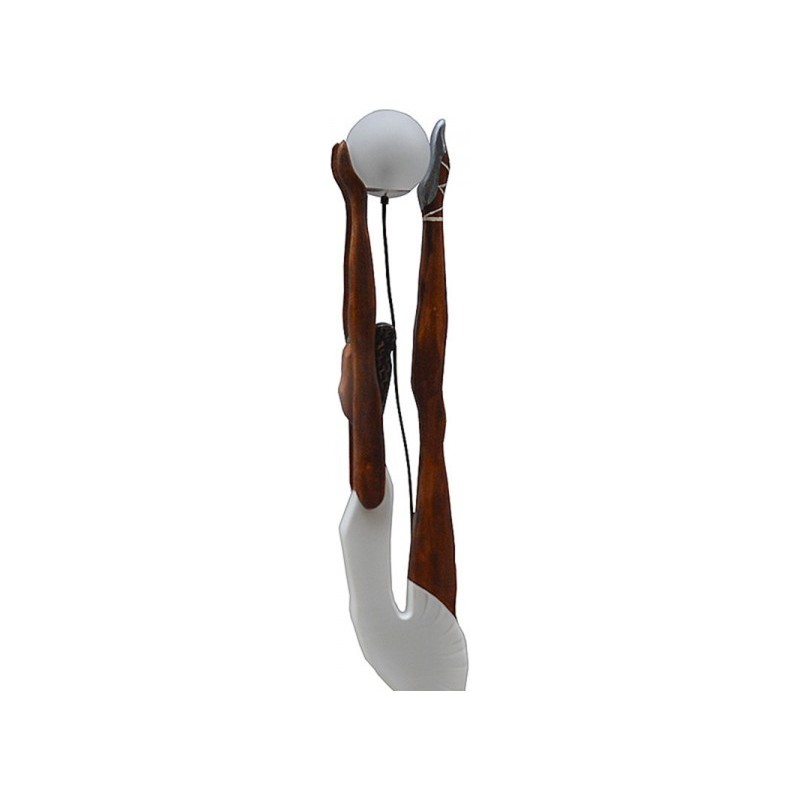 Wooden sculpture light, ballerina floor lamp