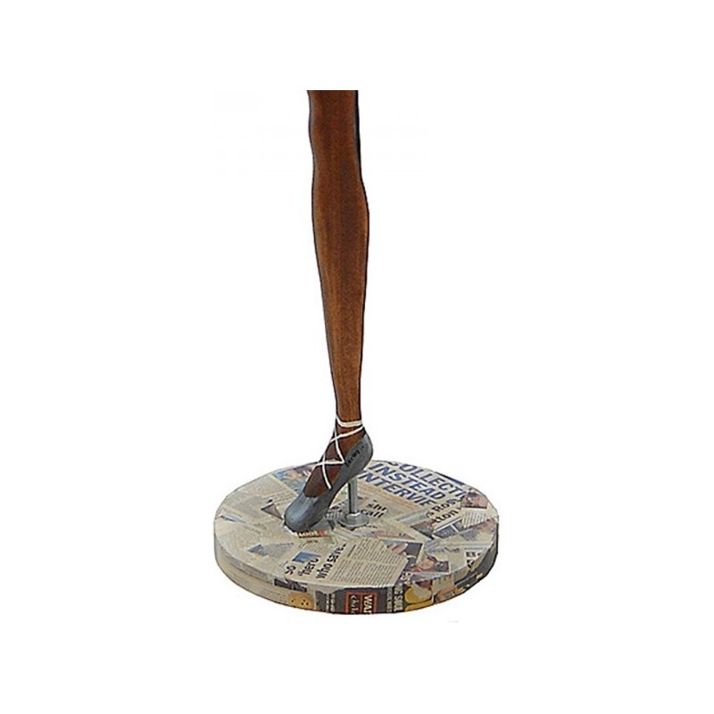 Wooden sculpture light, ballerina floor lamp