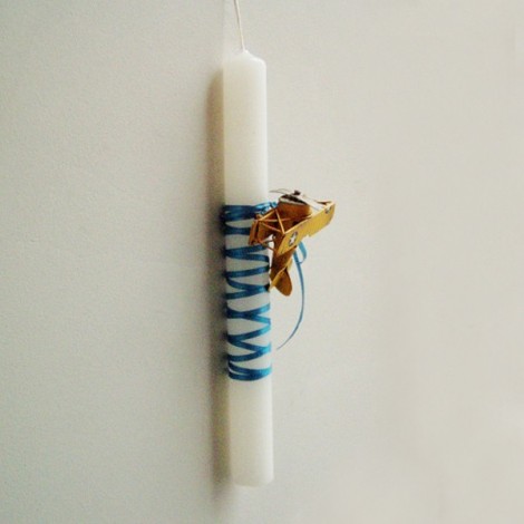 Greek Easter candle with yellow airoplane, Greek lambada for boys and teens 2