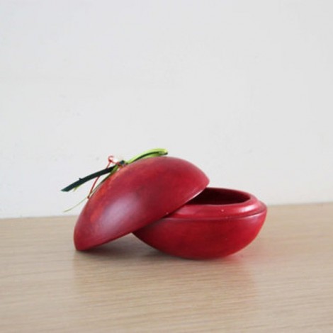 Colourful Easter egg, ceramic Easter egg-box of earhtenware clay, hand painted, eco Easter, Easter egg in red, blue, orange 2