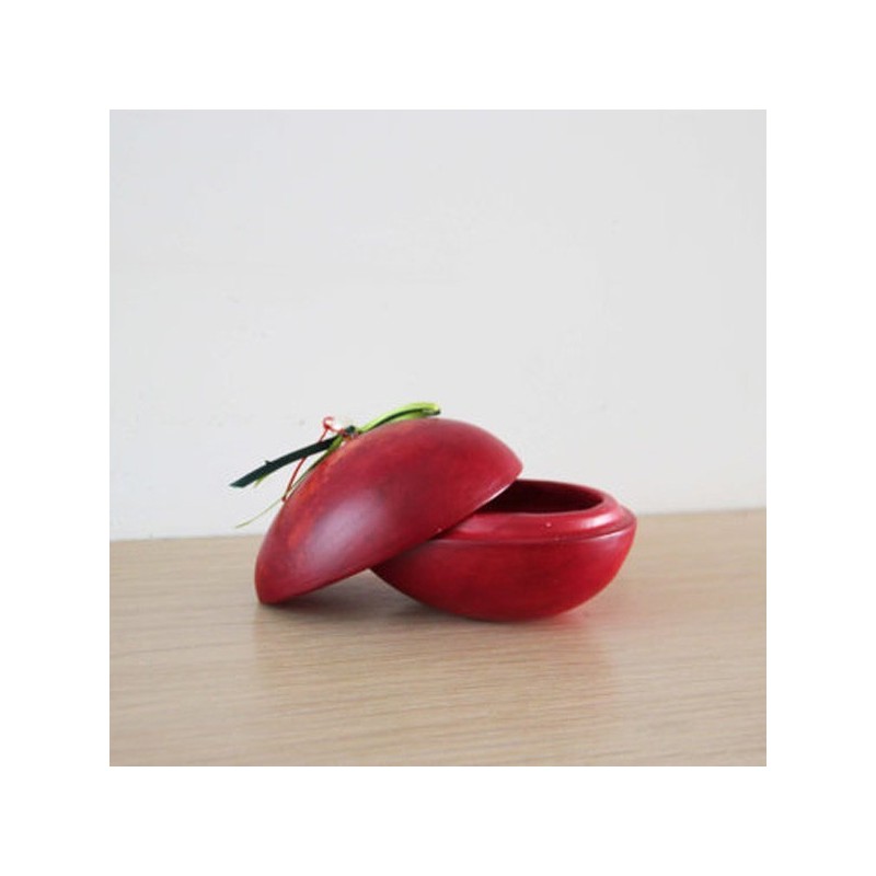 Colourful Easter egg, ceramic Easter egg-box of earhtenware clay, hand painted, eco Easter, Easter egg in red, blue, orange