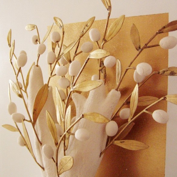 Ceramic Olive tree with brass branches