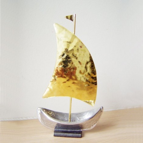 Gold and silver sailboat...