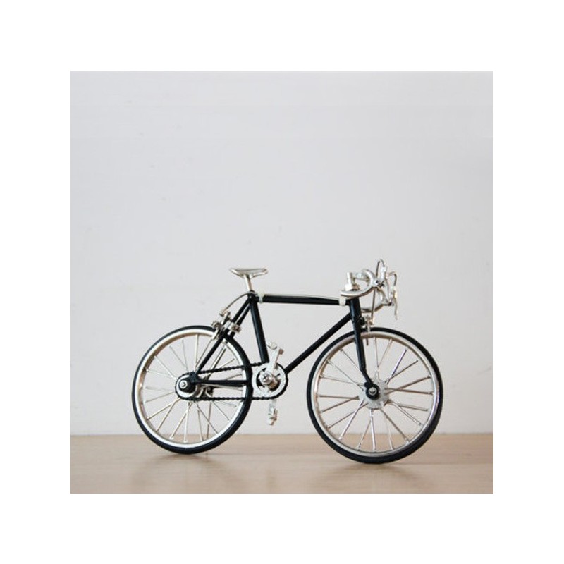 Black, racing bike miniature,vintage collectible toy, black bicycle, movable parts bicycle, retro racing bike in jet black