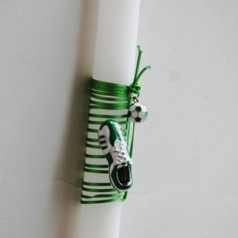 Football Easter candle, Panathinaikos candle, boys Greek Easter candle with Panathinaikos colors football and shoe 2