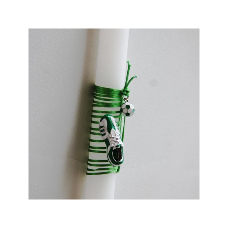 Football Easter candle, Panathinaikos candle, boys Greek Easter candle with Panathinaikos colors football and shoe