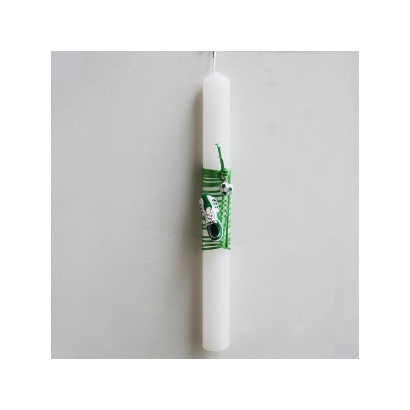 Football Easter candle, Panathinaikos candle, boys Greek Easter candle with Panathinaikos colors football and shoe