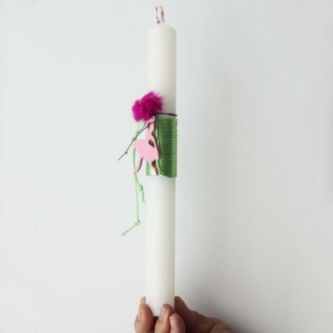 Ballerina Easter candle, white candle with pink ballerina cutout, Greek Easter candle for girls and teen girls 2