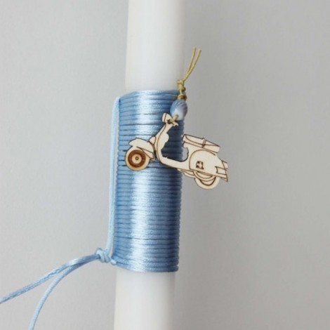 Minimalist Easter candle for men, Greek Easter candle with scooter charm, men and teens Greek lambada 2