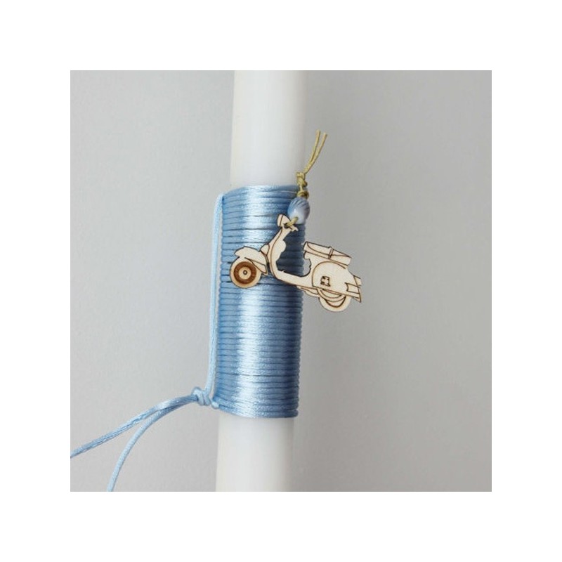 Minimalist Easter candle for men, Greek Easter candle with scooter charm, men and teens Greek lambada
