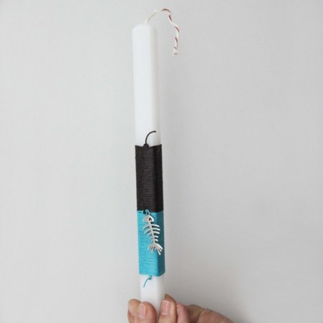 Minimalist Easter candle for men, Greek Easter candle with fishbone charm, men and teens Greek lambada 2