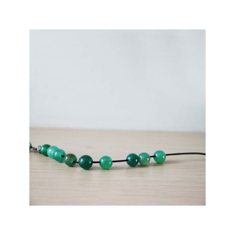 Green agate worrybeads, sterling silver and green agate, Greek begleri, prayer beads- mala, open worry beads, mens gift