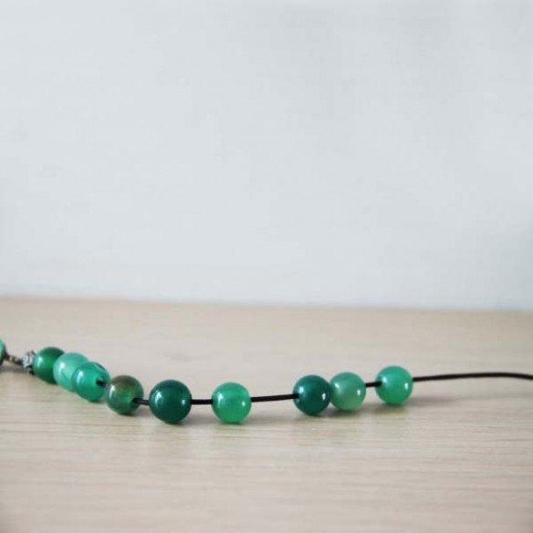 Green agate worrybeads, sterling silver and green agate, Greek begleri, prayer beads- mala, open worry beads, mens gift