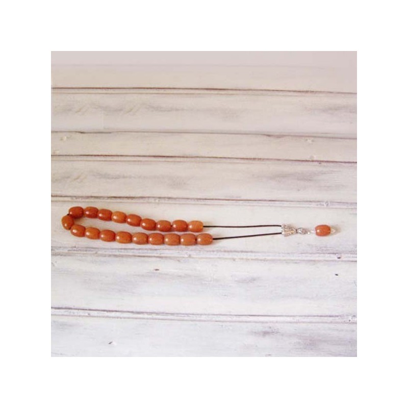 Onyx worry beads set, orange coloured onyx beads, Greek worry beads, sterling silver and gemstone mala prayer beads