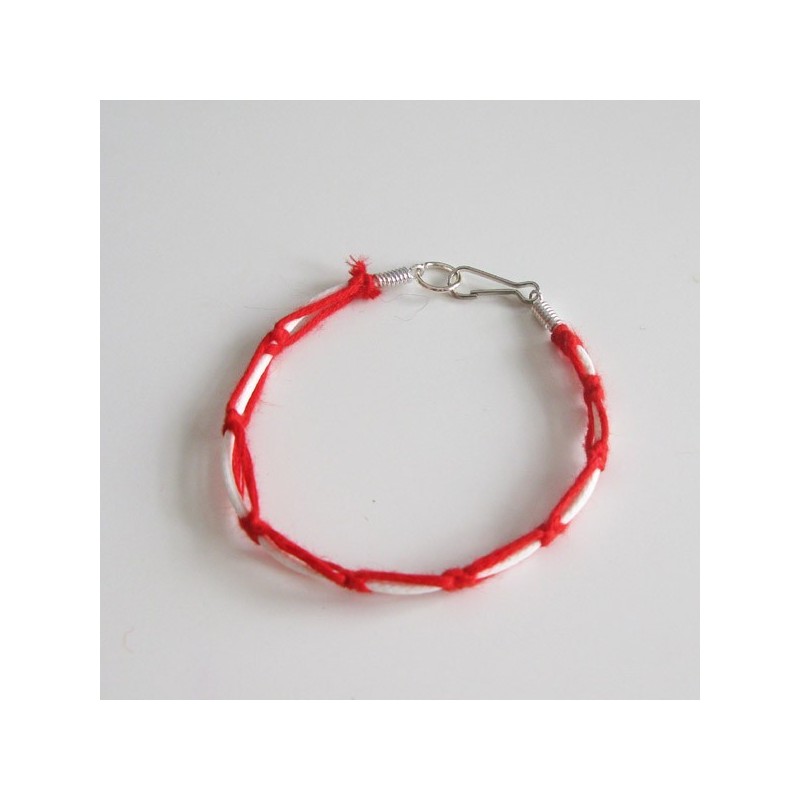Red and white March bracelet