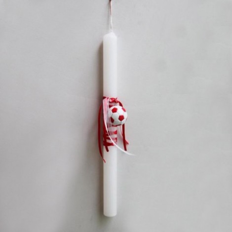Football Easter candle, Olympiakos candle, boys Greek Easter candle with Olympiacos colors leather football miniature 2