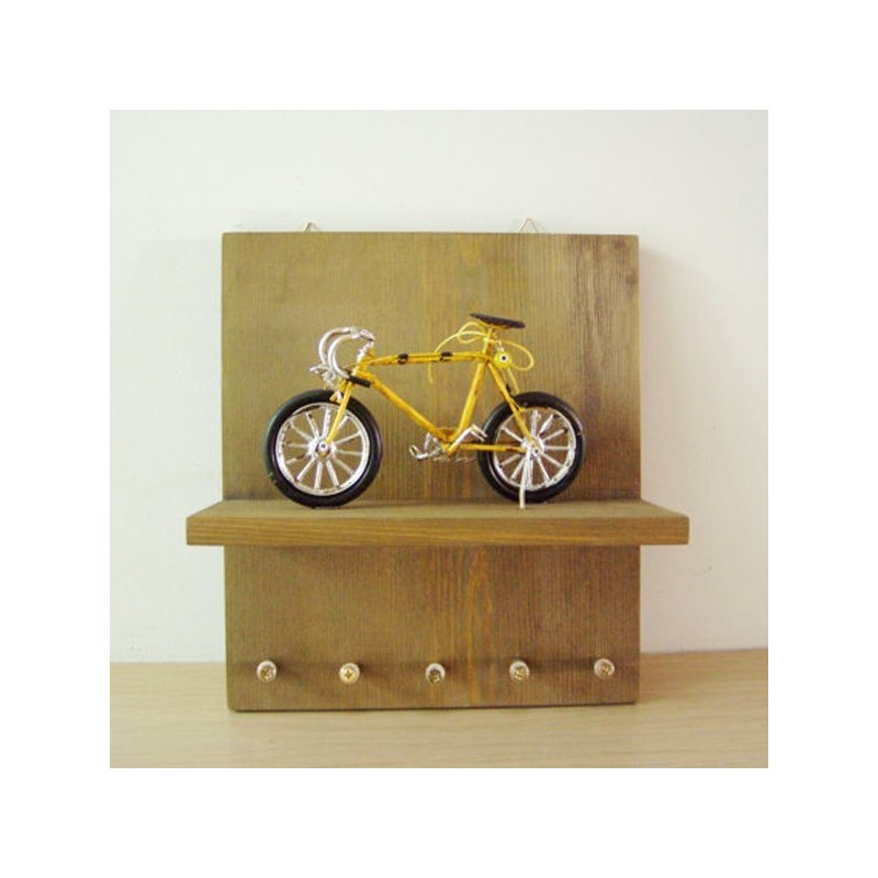 Yellow bicycle keyhanger, wooden...