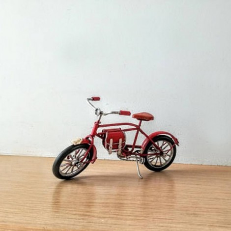 Vintage, red bicycle miniature, shabby, retro collectible, old style bike miniature, alloy red, decorative bicycle 2