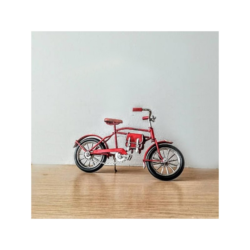 Vintage, red bicycle miniature, shabby, retro collectible, old style bike miniature, alloy red, decorative bicycle