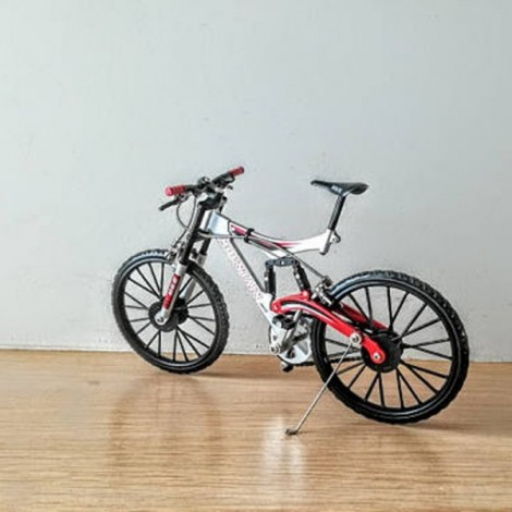 Mountain bike red and black, M&B mountain bike miniature, metal collectible miniature, racing bicycle miniature 2
