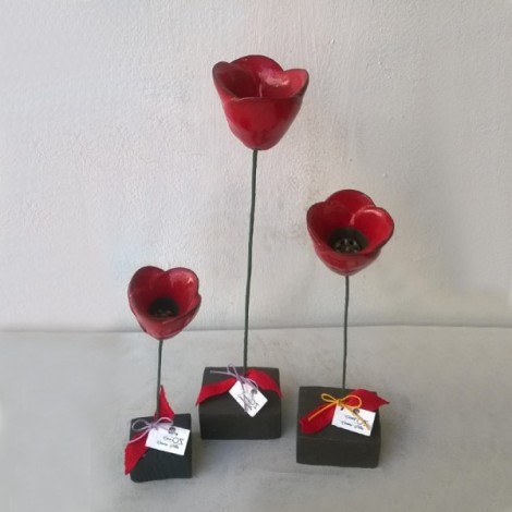 Red ceramic poppys 2