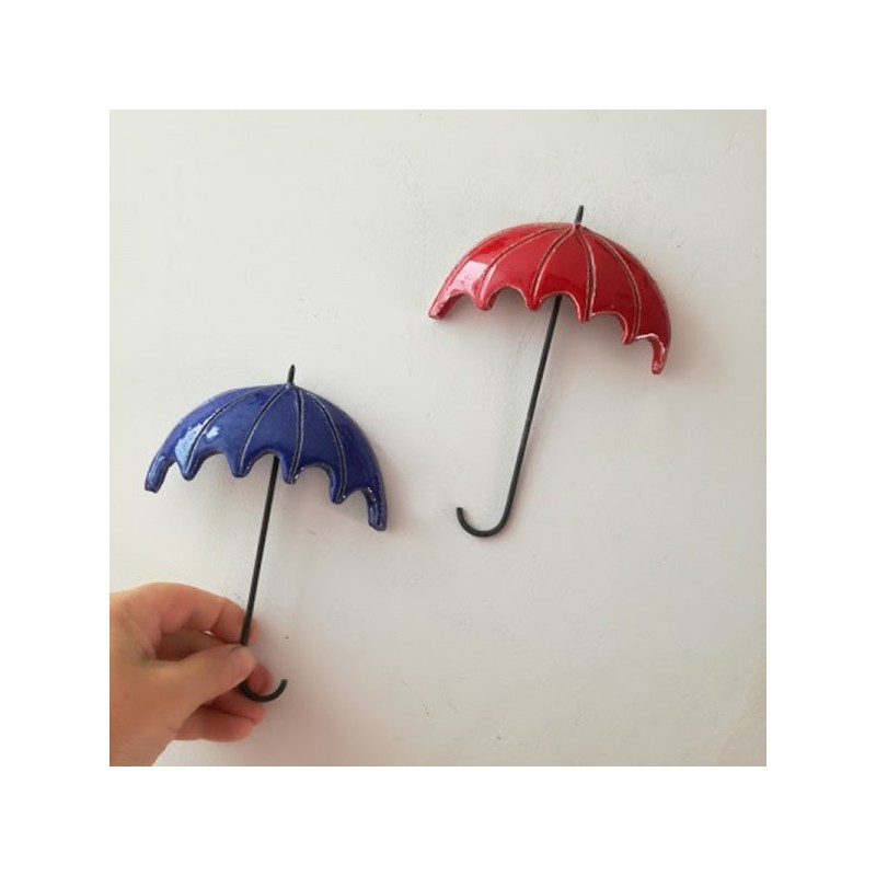 Ceramic umbrella wall sculpture