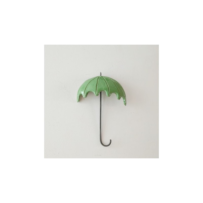 Ceramic umbrella wall sculpture