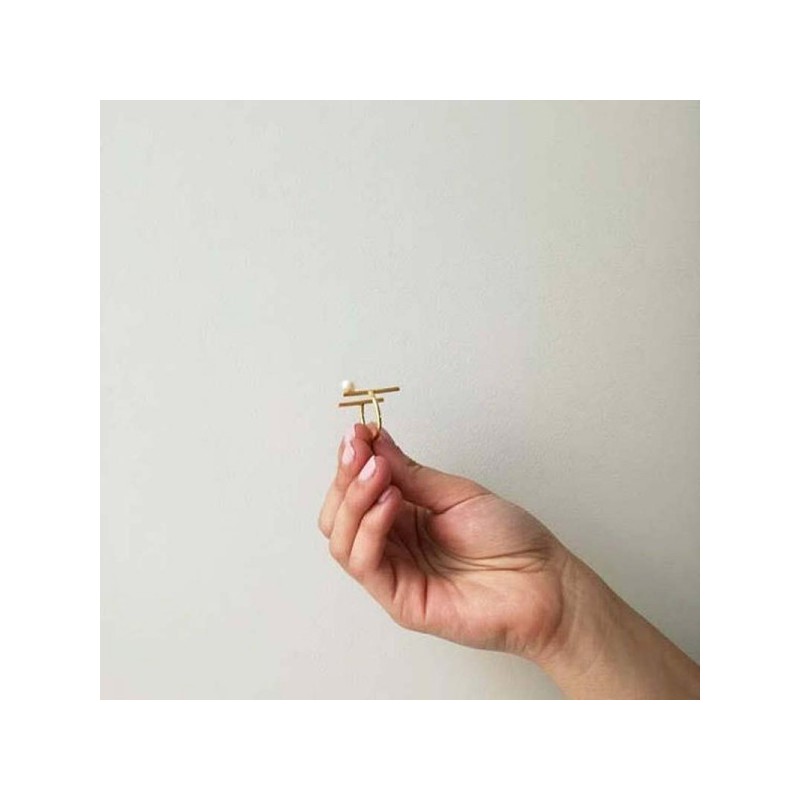 Ανοικτό χρυσό δακτυλίδι, δακτυλίδι από μασίφ, επιχρυσωμένο ασήμι 925.