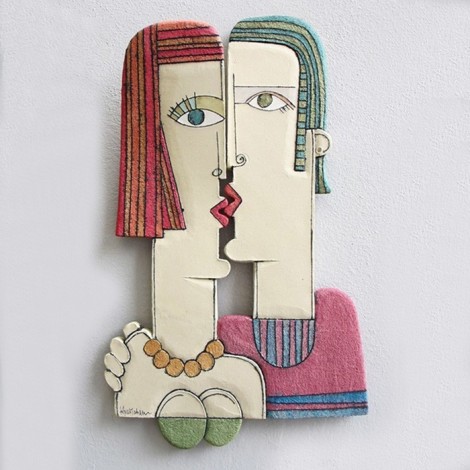 Wall ceramic sculpture